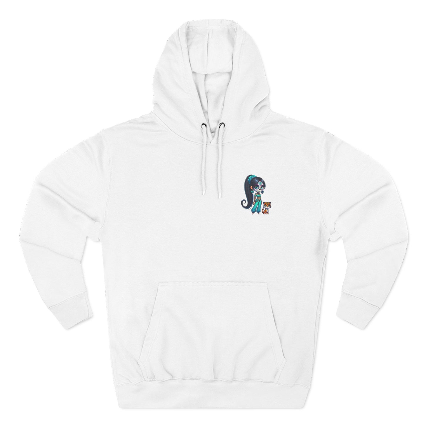 Princess Jasmine Fleece Hoodie, Cozy Cartoon Sweatshirt for Winter, Perfect Gift for Kids, Fun Illustration Hoodie, Cute Casual Wear