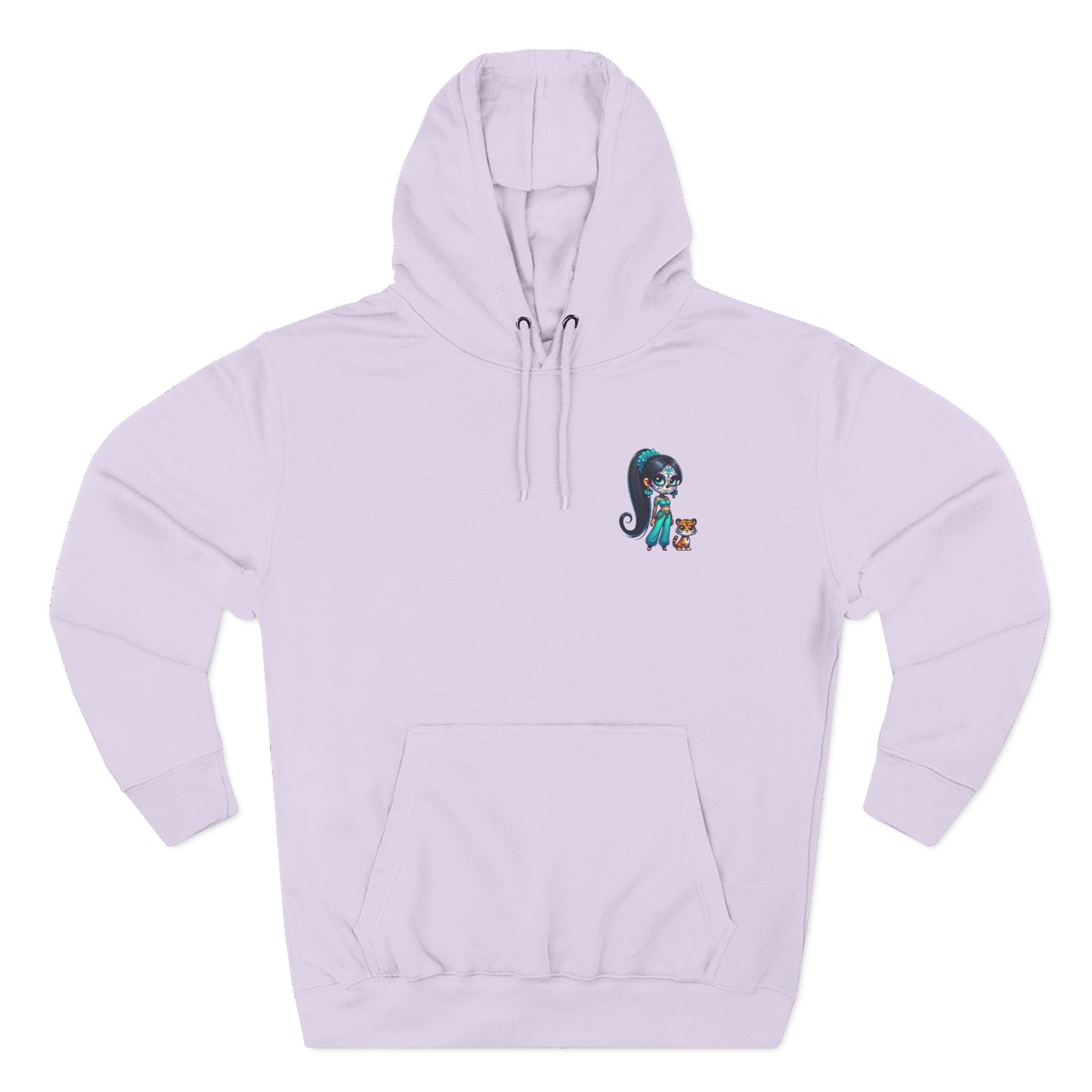 Princess Jasmine Fleece Hoodie, Cozy Cartoon Sweatshirt for Winter, Perfect Gift for Kids, Fun Illustration Hoodie, Cute Casual Wear