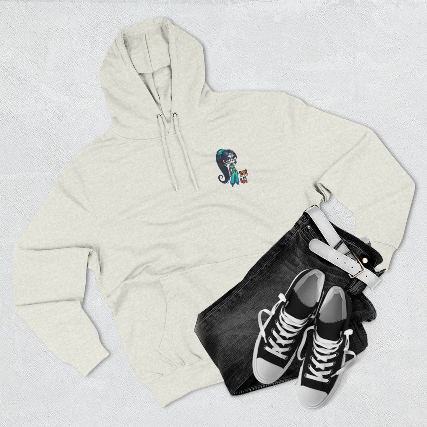 Princess Jasmine Fleece Hoodie, Cozy Cartoon Sweatshirt for Winter, Perfect Gift for Kids, Fun Illustration Hoodie, Cute Casual Wear