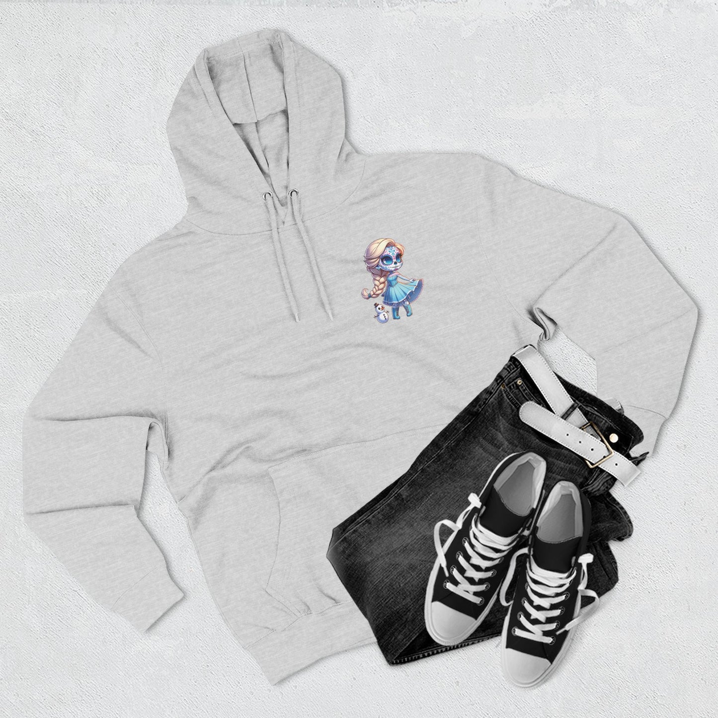 Frozen Elsa Character Fleece Hoodie | Cozy Halloween Sweater, Gifts for Kids, Fall Fashion, Spooky Season Apparel