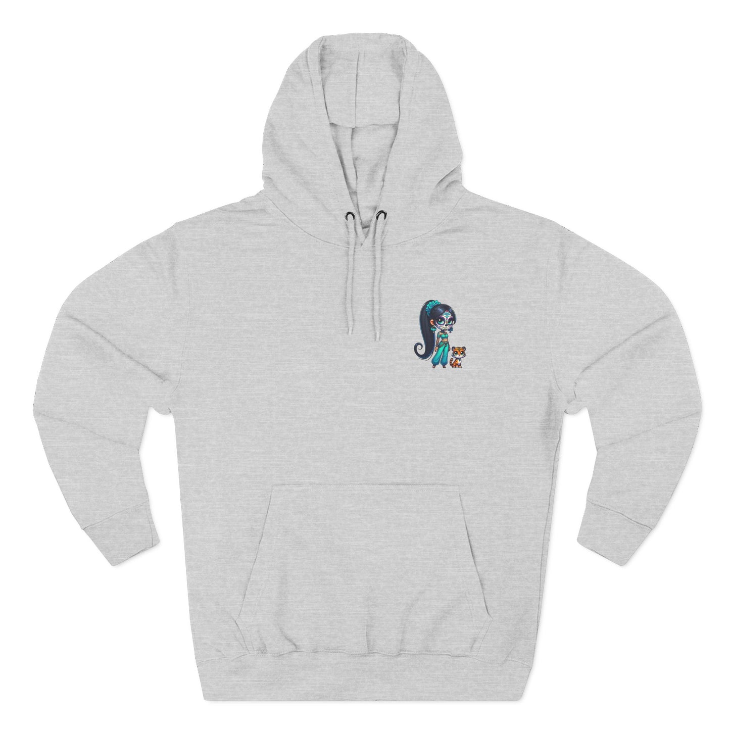 Princess Jasmine Fleece Hoodie, Cozy Cartoon Sweatshirt for Winter, Perfect Gift for Kids, Fun Illustration Hoodie, Cute Casual Wear