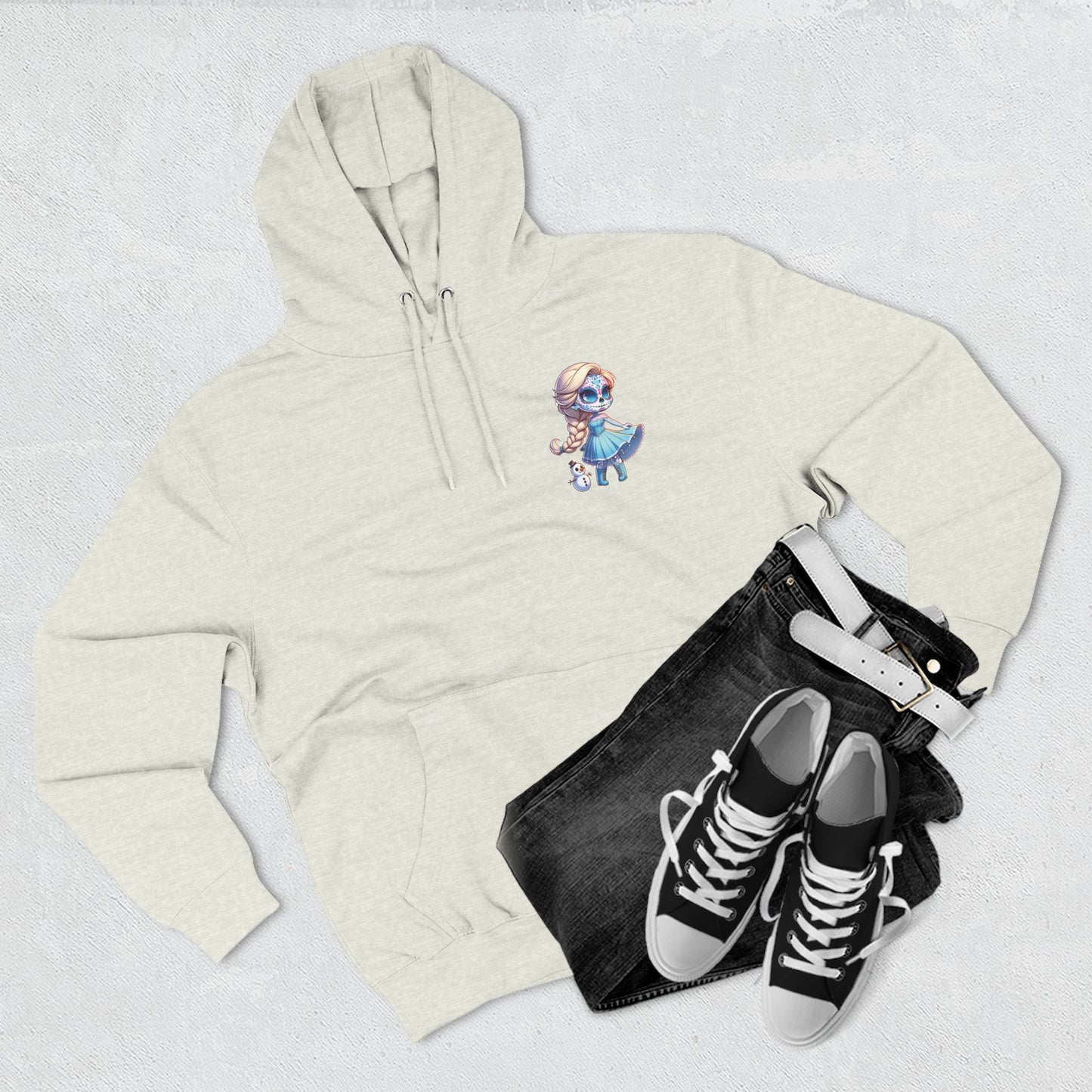 Frozen Elsa Character Fleece Hoodie | Cozy Halloween Sweater, Gifts for Kids, Fall Fashion, Spooky Season Apparel