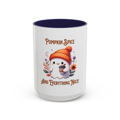 Pumpkin Spice And Everything Nice Mug, Halloween, Ghost, Funny Mug.