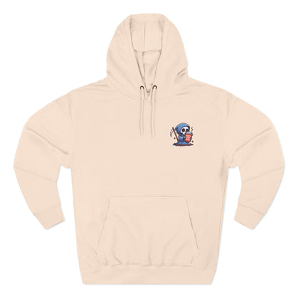 Cute Grim Reaper sipping coffee Hoodie | Death Before Decaf design