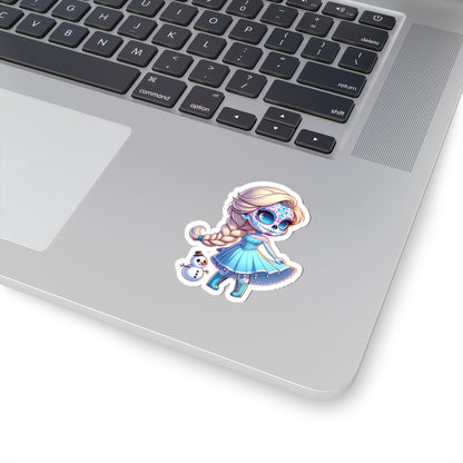 Elsa!!! Cute Sugar Skull Princess Stickers, Laptop Decals, Halloween Decor, Dia de los Muertos, Gift for Teens