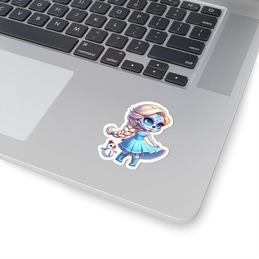 Elsa!!! Cute Sugar Skull Princess Stickers, Laptop Decals, Halloween Decor, Dia de los Muertos, Gift for Teens