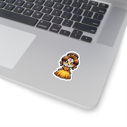 BELLE!!! Charming Dia de los Muertos Princess Stickers, Cute Stickers for Laptop, Phone, Scrapbooking, Gifts, Halloween Decor