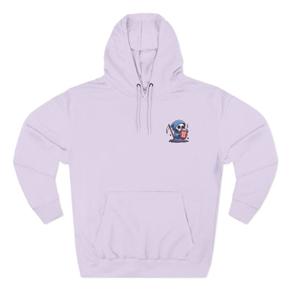 Cute Grim Reaper sipping coffee Hoodie | Death Before Decaf design