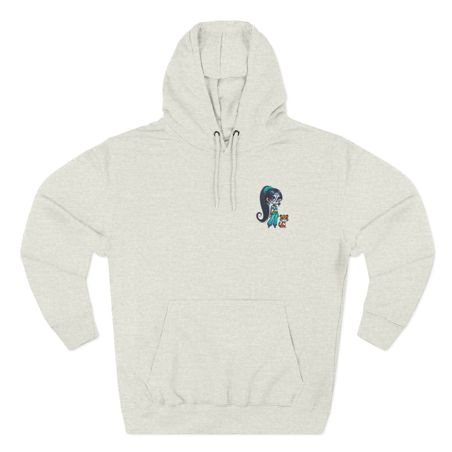Princess Jasmine Fleece Hoodie, Cozy Cartoon Sweatshirt for Winter, Perfect Gift for Kids, Fun Illustration Hoodie, Cute Casual Wear