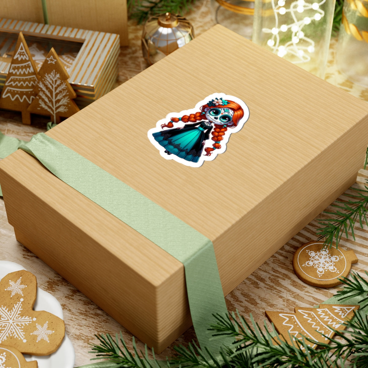 Anna!! Day of the Dead, Sugar Skull Decor, Halloween Gift, Laptop Sticker, Cute Girl Sticker, Fun Party Favors