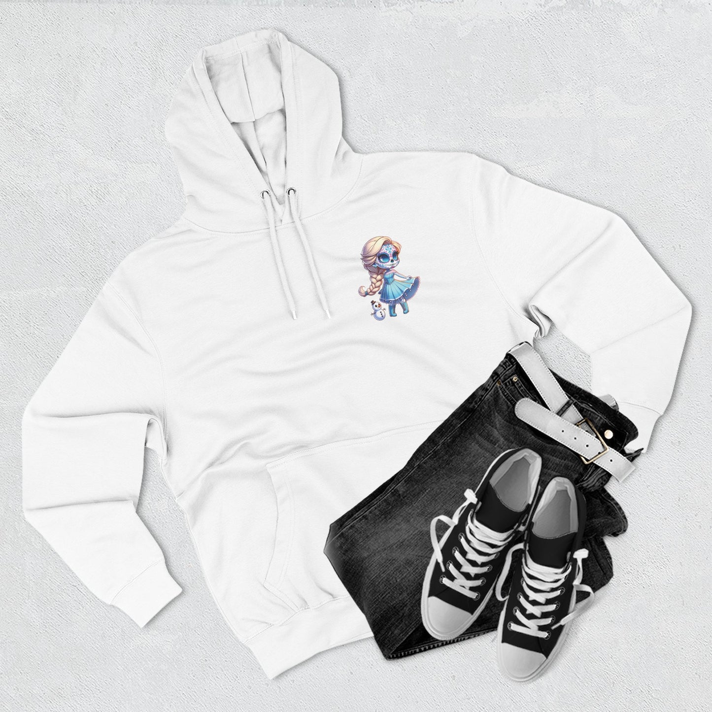 Frozen Elsa Character Fleece Hoodie | Cozy Halloween Sweater, Gifts for Kids, Fall Fashion, Spooky Season Apparel