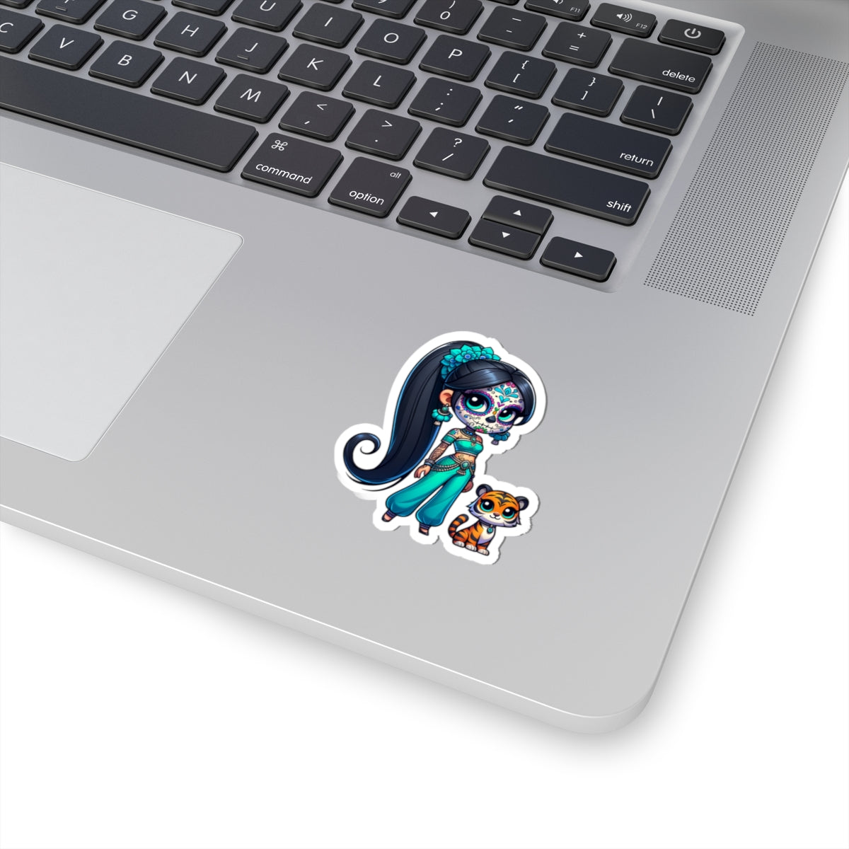 Jasmine Day of the Dead Princess Stickers, Colorful Skull Stickers, Laptop Decals, Unique Gifts for Fans of Día de los Muertos