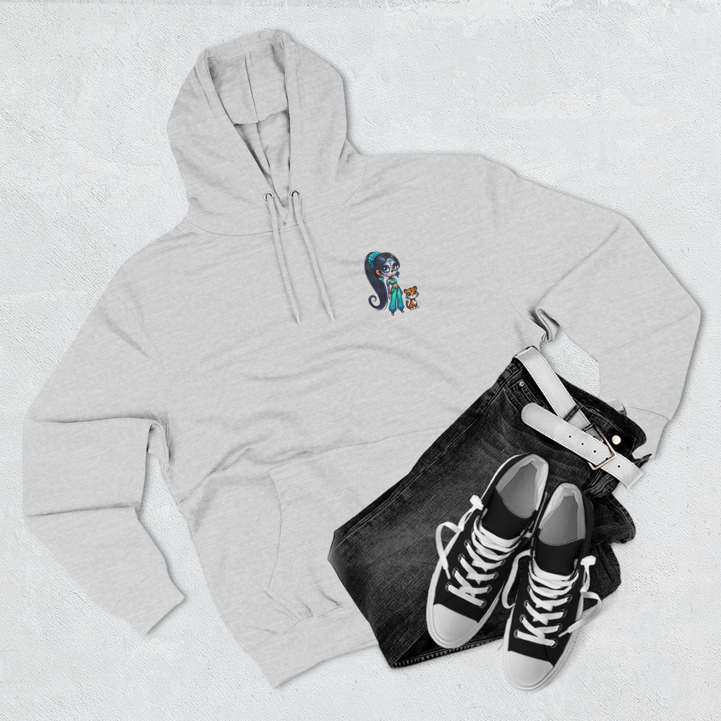 Princess Jasmine Fleece Hoodie, Cozy Cartoon Sweatshirt for Winter, Perfect Gift for Kids, Fun Illustration Hoodie, Cute Casual Wear