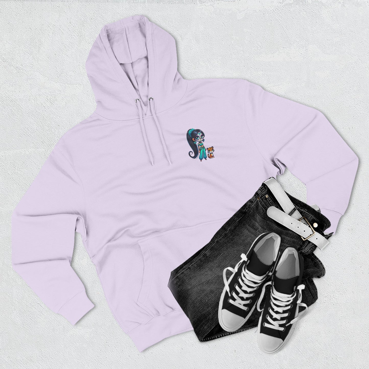 Princess Jasmine Fleece Hoodie, Cozy Cartoon Sweatshirt for Winter, Perfect Gift for Kids, Fun Illustration Hoodie, Cute Casual Wear