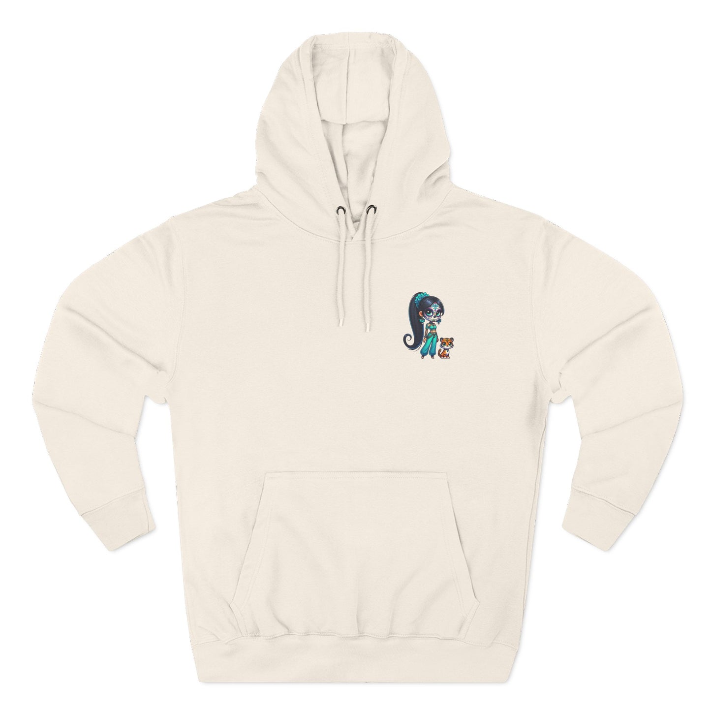 Princess Jasmine Fleece Hoodie, Cozy Cartoon Sweatshirt for Winter, Perfect Gift for Kids, Fun Illustration Hoodie, Cute Casual Wear